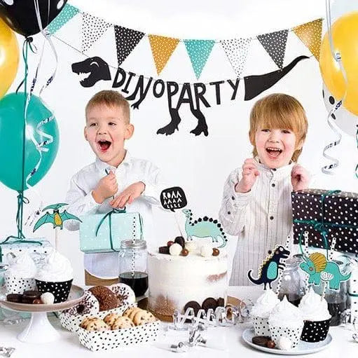 Dinosaur Party Decoration Box - Boys Party Birthday Decorations Set - Green, Yellow & Black Party Decor - 39 Pieces