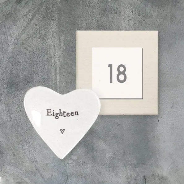 Mini 18th Birthday Porcelain Dish - Tiny Trinket Bowl - 18th Birthday Gift - 18 Keepsake -Gift For Friend-Small Dish-Ring Dish-East Of India