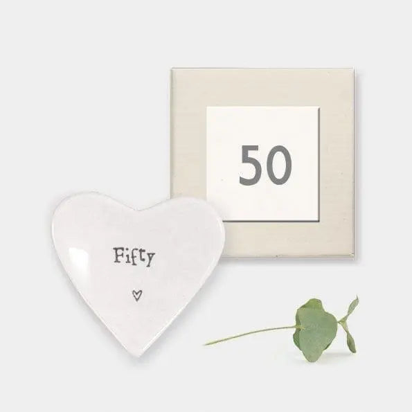 Mini 50th Birthday Porcelain Dish - Tiny Trinket Bowl - 50th Birthday Gift - 50 Keepsake -Gift For Friend-Small Dish-Ring Dish-East Of India