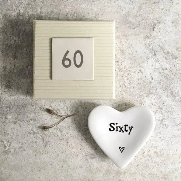 Mini 60th Birthday Porcelain Dish - Tiny Trinket Bowl - 60th Birthday Gift - 60 Keepsake -Gift For Friend-Small Dish-Ring Dish-East Of India