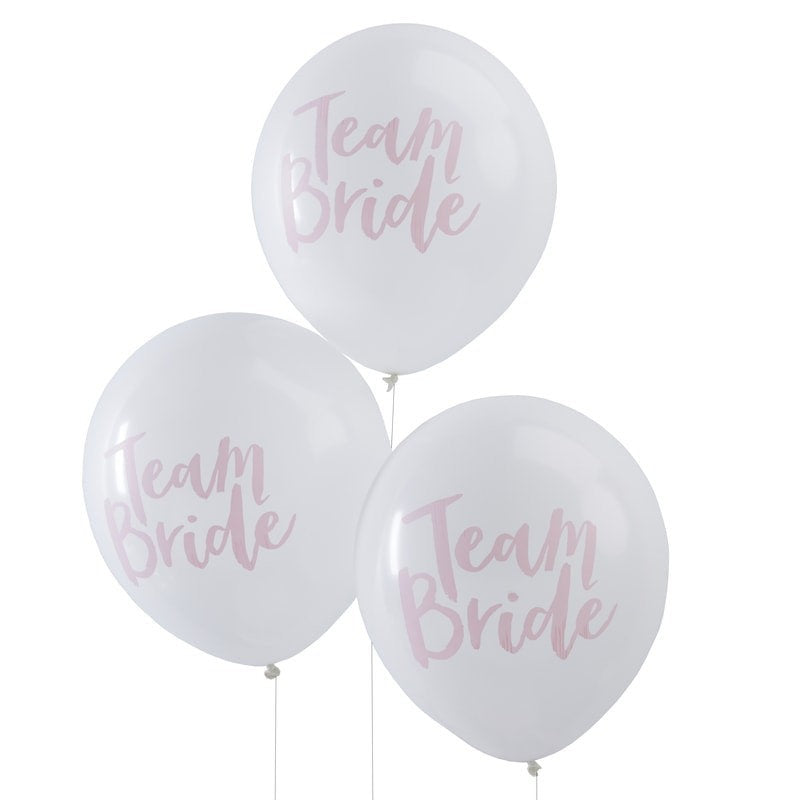 Team Bride balloons - Hen party balloons - Pink and white balloons - Bachelorette party - Hen do decorations - Bride to be -Pack of 10