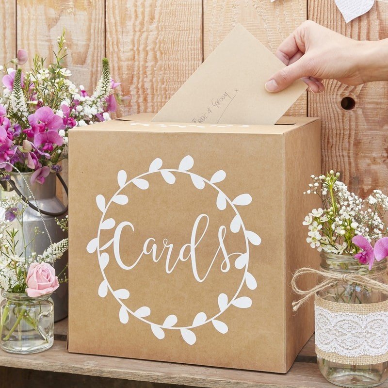 Kraft wedding card box - Rustic wedding card box - Wedding post box - Rustic country themed wedding - Wedding accessories - Wedding decor