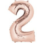 Rose gold number 2 balloon -Large rose gold foil 2 balloon-2nd birthday balloon-Birthday balloon-Party decorations-Giant balloon-34" balloon