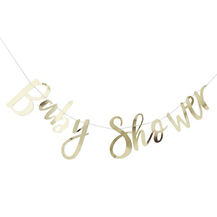 Gold baby shower banner - Oh baby gold foiled baby shower bunting - Baby shower decorations - Gold baby shower backdrop - Baby shower party