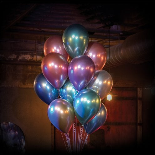 Blue Chrome 11" round latex balloons