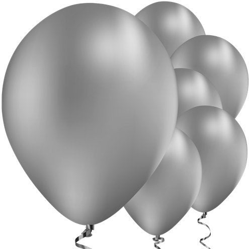 Silver Chrome 11" round latex balloons