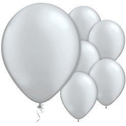 Silver Metallic 11" Round Latex Balloons