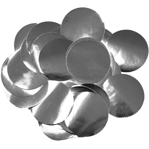 Silver foil round circle balloon confetti pieces