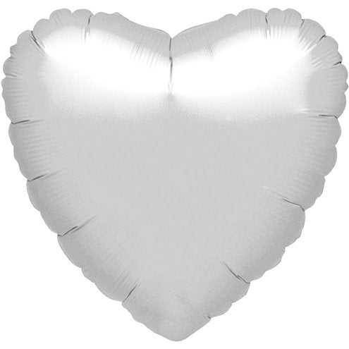 Silver Metallic Heart Shaped 18" Foil Helium Balloon