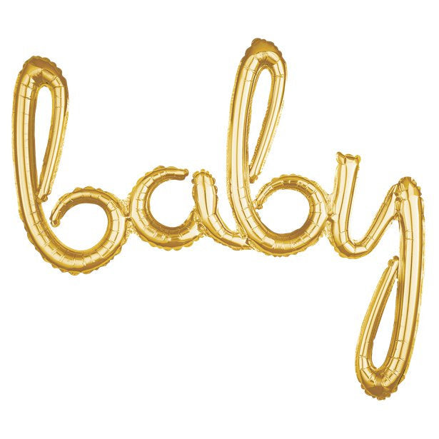 Gold Baby Foil Script Air Fill Balloon - 39"