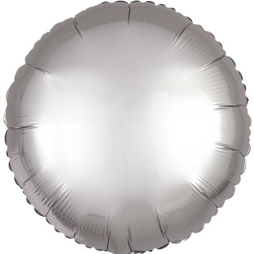 Platinum Silver Satin Round 18" Foil Helium Balloon