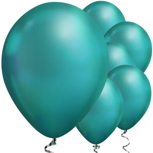 Green Chrome 11" round latex balloons