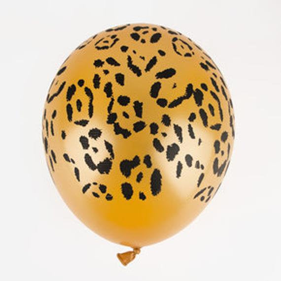 Leopard Print Safari Animal 11" Round Latex Party Balloons, Pack of 5