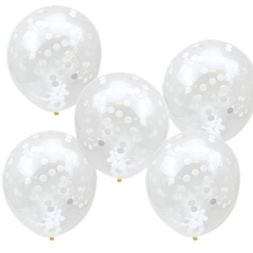 White tissue paper round circle balloon confetti pieces