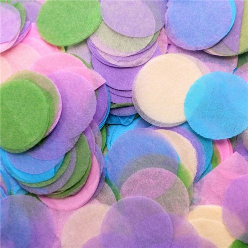 Pastel colours tissue paper round circle balloon confetti pieces