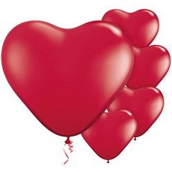 Red hearts Valentine's Day latex balloons