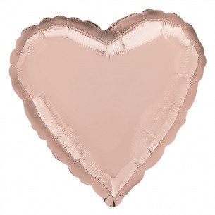 Rose Gold Heart Shaped Valentine's Day 18" Foil Helium Balloon