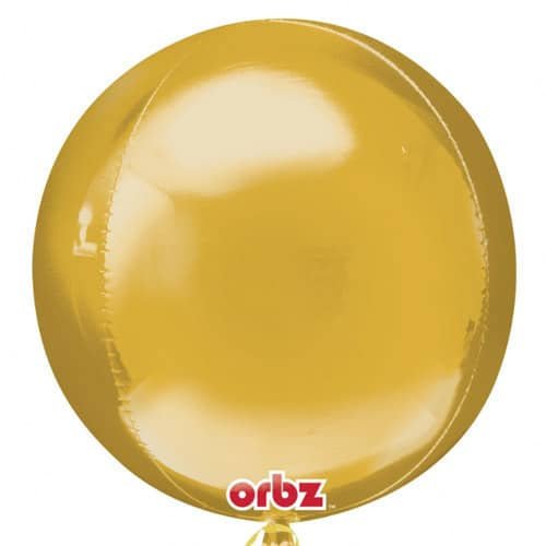Gold Orbz 16" -  18" Foil Helium Balloon