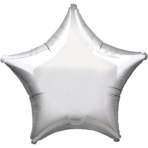 Large 32" Silver Star Shaped Foil Helium Balloon