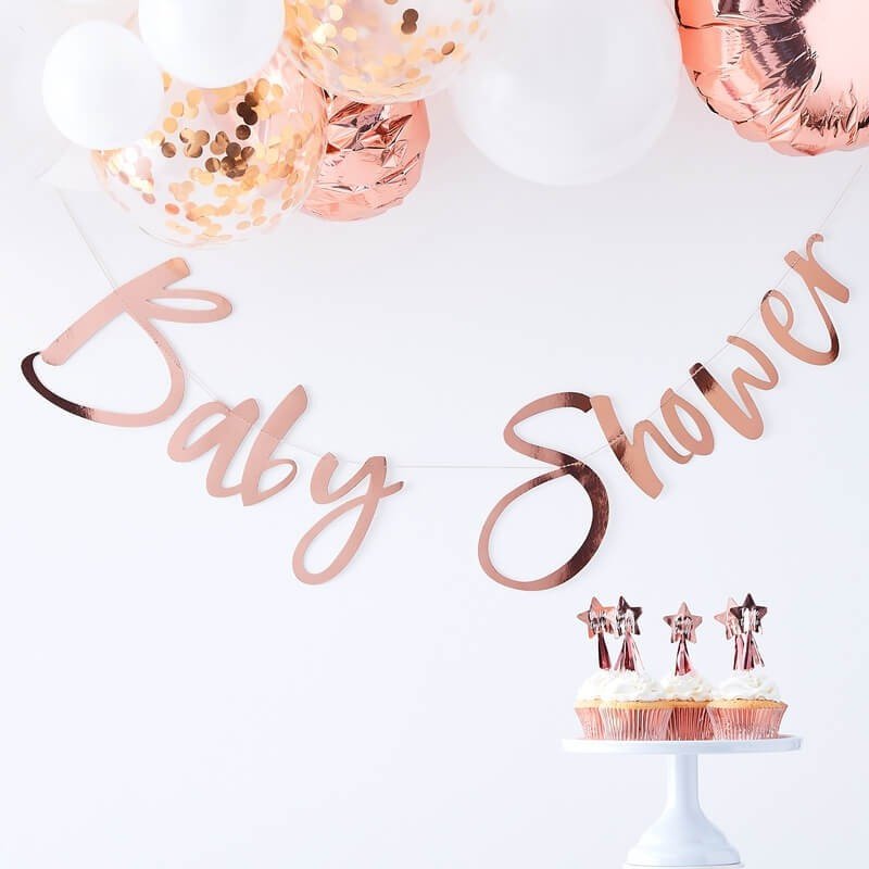 Rose Gold Baby Shower Bunting - Twinkle Twinkle Baby Shower Banner - Rose Gold Baby Shower Decoration