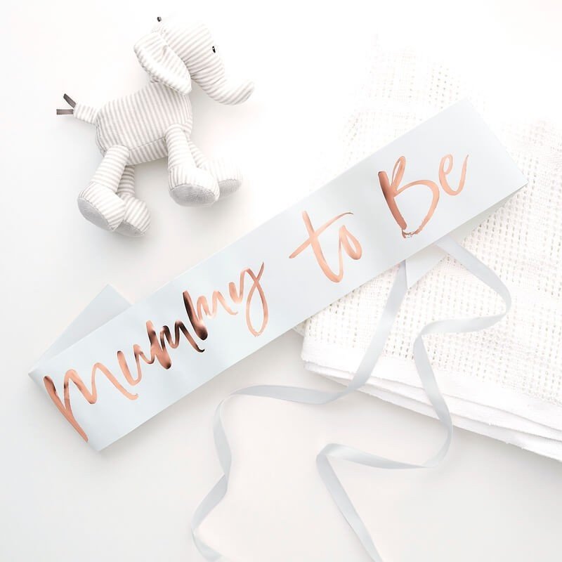 Mummy To Be sash - White and Rose Gold Baby Shower Sash - Twinkle Twinkle Sash