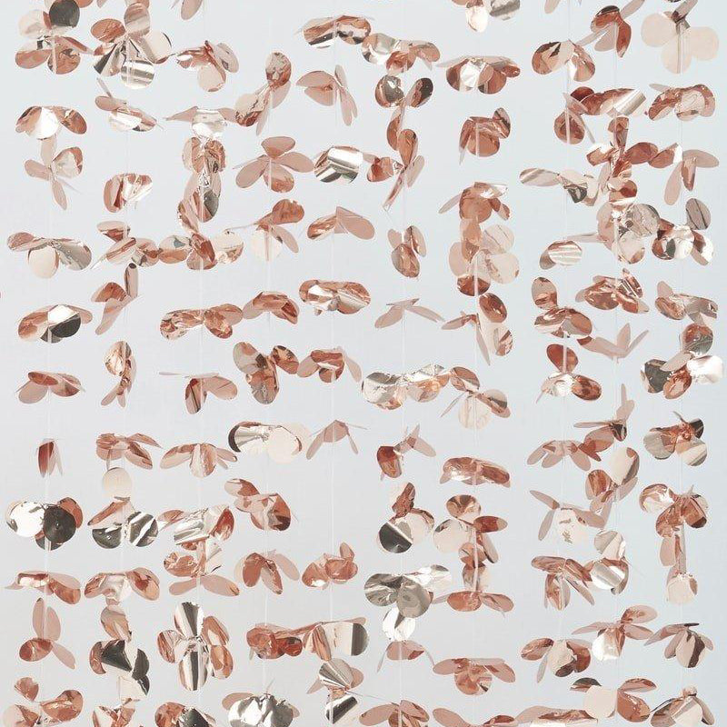 Rose Gold Floral Photo Booth Backdrop Curtain