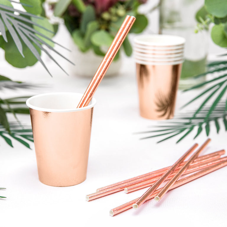 Rose Gold Paper Cups, Pack of 6