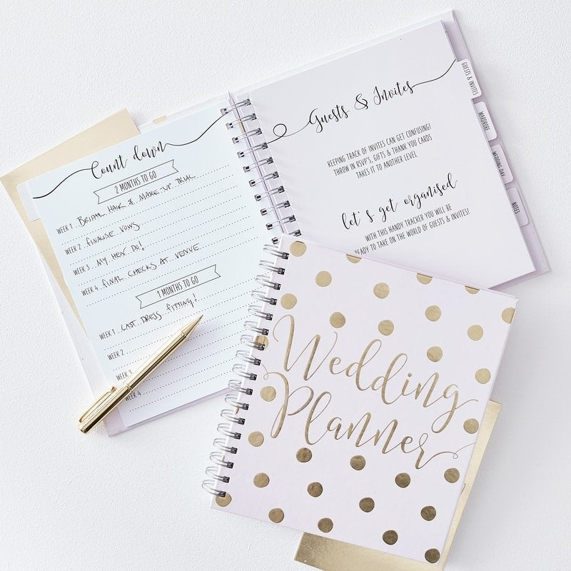 Luxury Gold and White Wedding Planner Book, Gold Wedding Planner