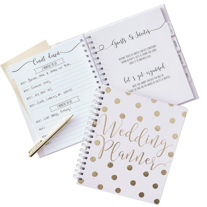 Luxury Gold and White Wedding Planner Book, Gold Wedding Planner