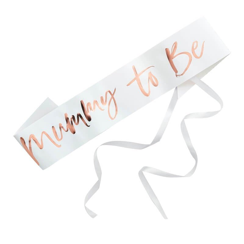 Mummy To Be sash - White and Rose Gold Baby Shower Sash - Twinkle Twinkle Sash