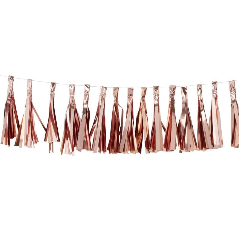 Rose gold tassel garland - Birthday party decoration - Rose gold bunting