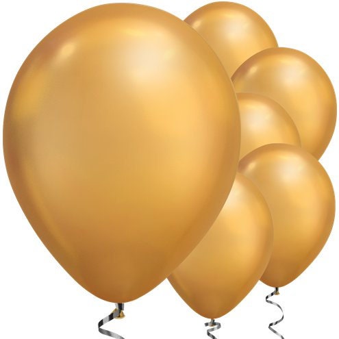 Gold Chrome 11" round latex balloons