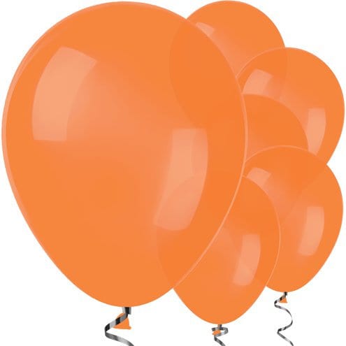 Orange 12" round latex balloons - Party Balloons - Birthday Party Decorations