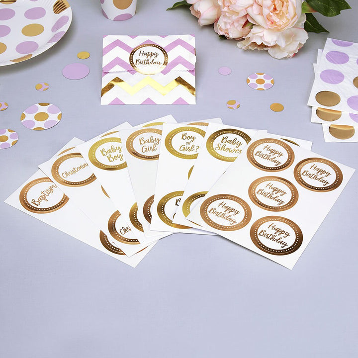 Happy Birthday Stickers - Birthday Party Stickers - Party Favour Stickers - Party Decorations - Pack of 25