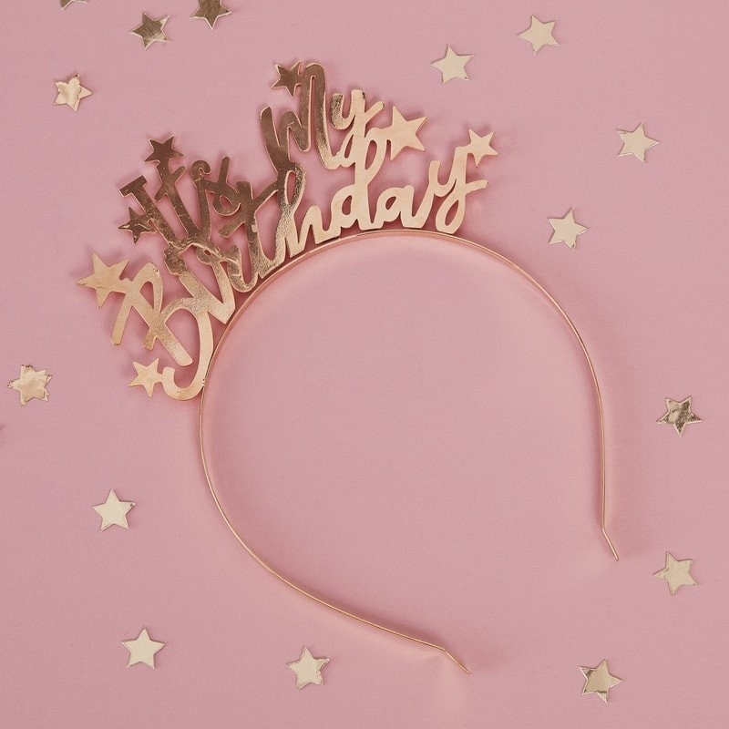Gold It's My Birthday Metal Headband - Birthday Headband - Birthday Accessories - Birthday Gift