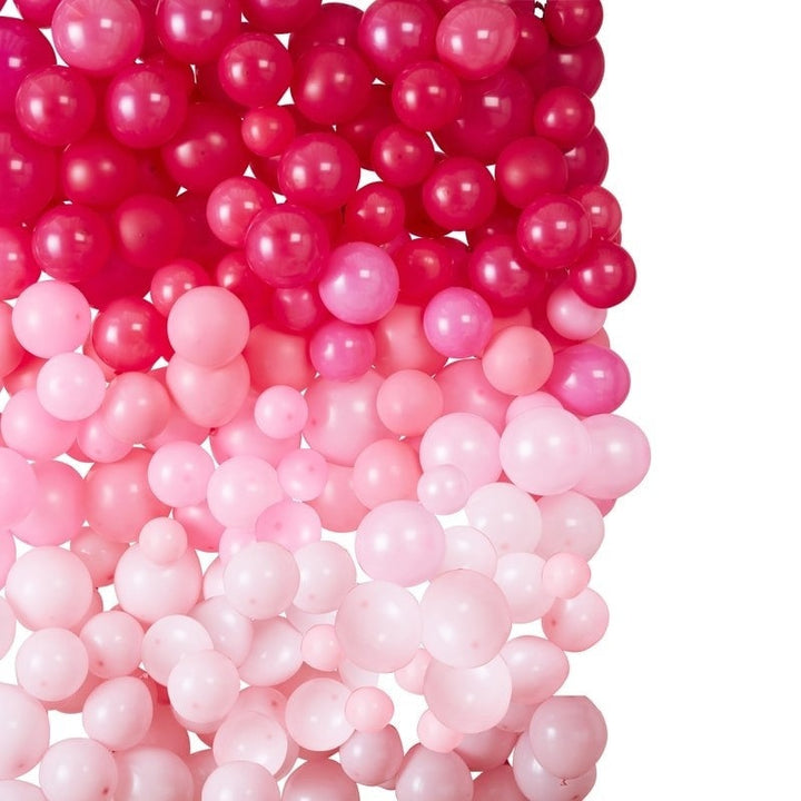 Pink Ombre Balloon Wall Kit - Birthday Party Decorations - Baby Shower Balloons - Pink Hen Party Balloons - Party Photo Backdrop