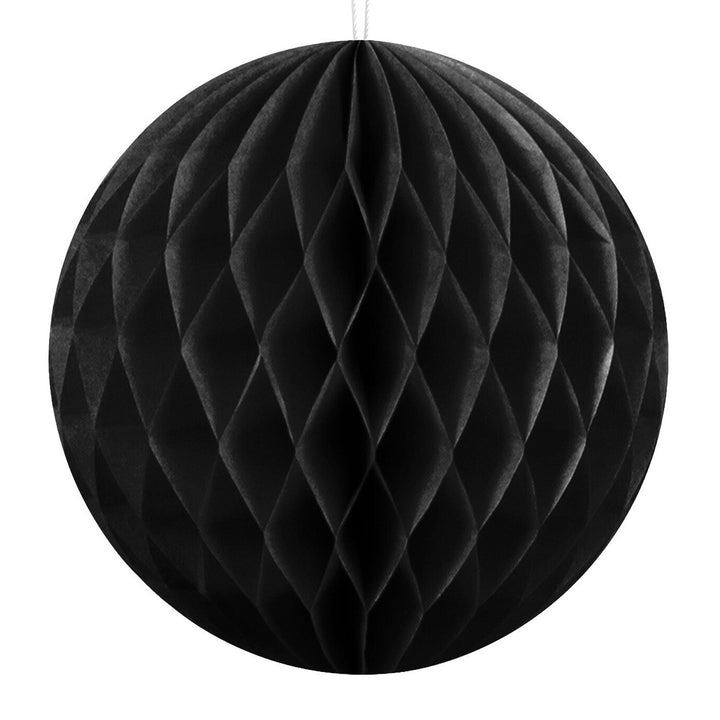 Small black honeycomb ball - Black paper 10cm honeycomb decoration - Black Halloween party - Birthday decor - New Year's Eve Decorations -x1