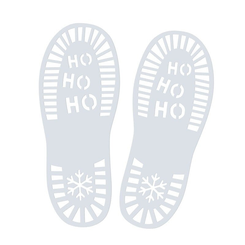 Santa Foot Print Stencils - Christmas Decorations - Christmas Eve Decor - Snow Party - White Christmas - Pack of 2
