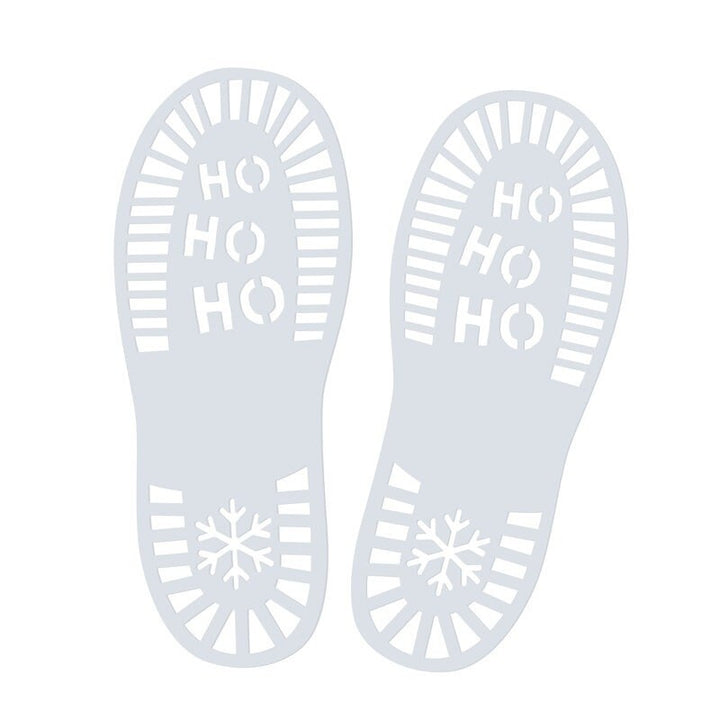Santa Foot Print Stencils - Christmas Decorations - Christmas Eve Decor - Snow Party - White Christmas - Pack of 2