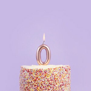 Rose Gold Number 0 Candle - Zero Birthday Cake Candle - Age Candles - Rose Gold Party Decorations