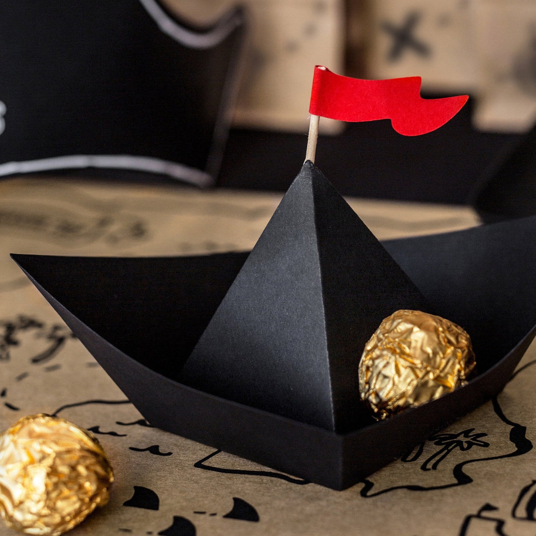 Paper Pirate Boats - Black Pirate Party Boats - Party Decorations - Birthday Party Decorations