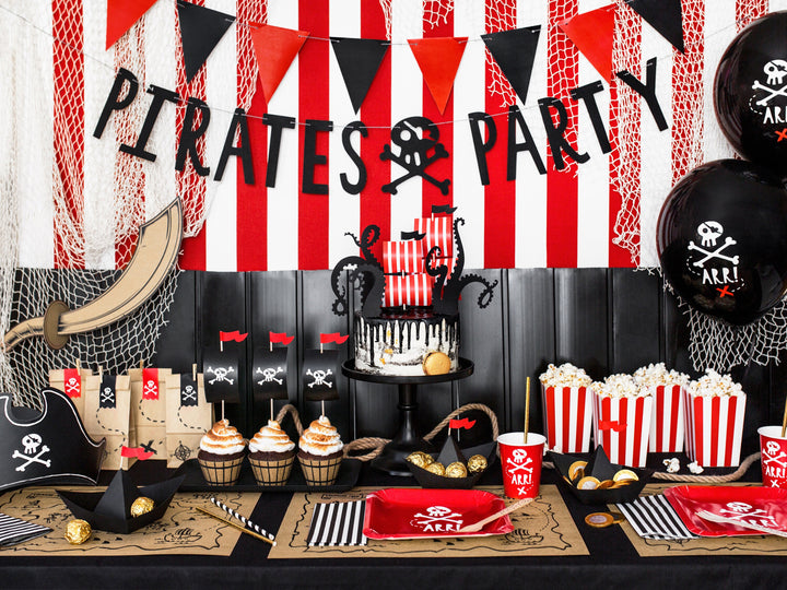 Paper Pirate Boats - Black Pirate Party Boats - Party Decorations - Birthday Party Decorations