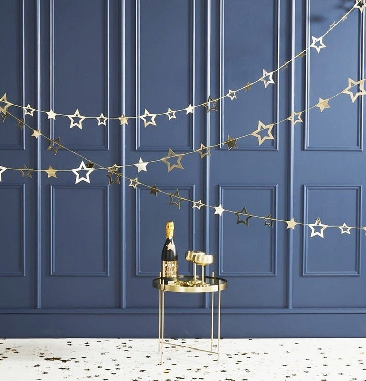 Christmas Gold Star Garland - Gold Christmas Decorations - Gold Party Decorations - Baby Shower Decorations