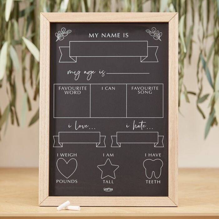 Baby Milestone Chalkboard Sign - New Baby Gift - Mummy To Be Gift-Milestone Frame-Baby Shower gift-New Mom Gift-Baby Keepsake-Botanical Baby
