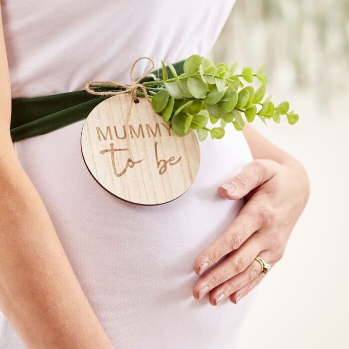 Mummy To Be Sash - Wooden Mummy To Be Belly Sash - Eco Friendly Baby Shower - Mum To Be Gift - Botanical Baby Shower - Hey Baby