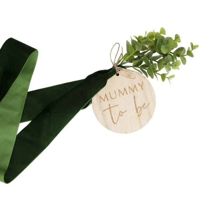 Mummy To Be Sash - Wooden Mummy To Be Belly Sash - Eco Friendly Baby Shower - Mum To Be Gift - Botanical Baby Shower - Hey Baby