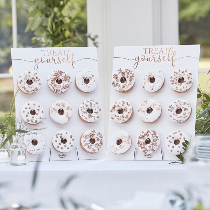 Rose Gold Donut Wall - Botanical Wedding Decor - Doughnut Wall Holder Decoration - Food Displays - Party Buffet - Wedding Cake Alternative