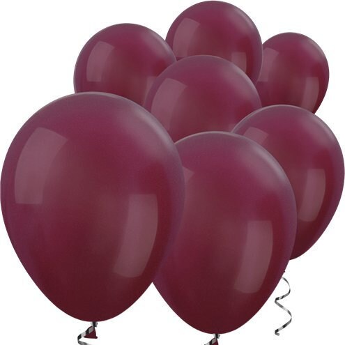 Small Burgundy Metallic 5" Round Latex Balloons - 5 Inch Mini Balloons