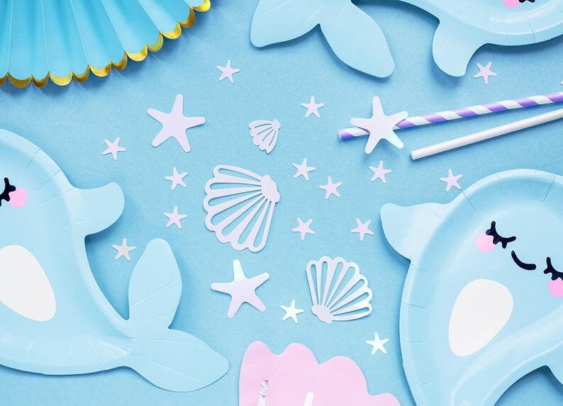 Iridescent Cake Toppers - Narwhal Cake Toppers - Mermaid party decor - Narwhal Party Supplies - Party decorations - Under the sea