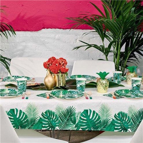 Tropical Leaf Paper Table Cover - Party Table Cloth